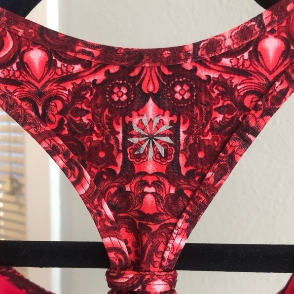 Athleta Tank Top Size Small Tall Paisley Damask Fuse Racerback Tank Built In Bra - Picture 10 of 11